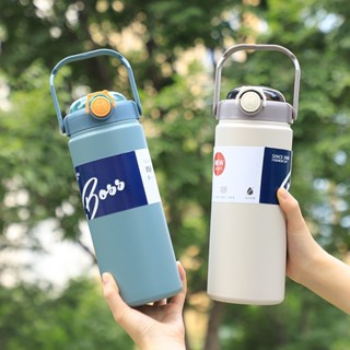 (hot hot) Bình giữ nhiệt inox 304 Boss 1200ml, siêu đẹp bình nước cao cấp kèm ống hút tặng sticker dán bình