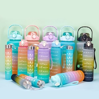 Combo 3 Bình Nước Thể Thao Dễ Thương Nhắc Nhở Uống Theo Giờ Dung Tích Bình Lớn 2000ml Bình Nhỡ 900ml Bình Nhỏ 250ML