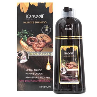 Dầu gội đen phủ tóc bạc Karseell Black (màu đen) Mẫu mới 500ml