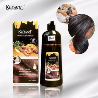 Dầu gội đen phủ tóc bạc Karseell Black (màu đen) Mẫu mới 500ml