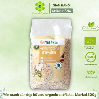 Yến mạch hữu cơ cán dẹp organic rolled oats Markal 500g, yến mạch giảm cân, yến mạch ăn dặm, yến mạch cán vỡ hữu cơ