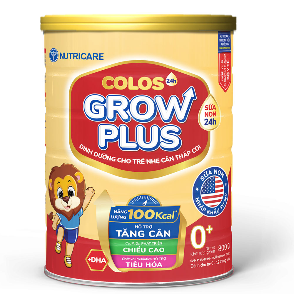 Sữa Bột Colos24H Growplus 0+ Lon 800g