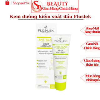 Kem Dưỡng Floslek Anti Acne Mattifying Cream 50ml -Kem Kiểm Soát Dầu Mụn và Điều Tiết Nhờn