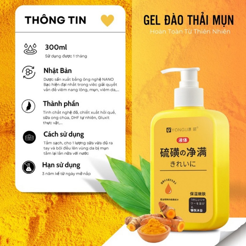 Gell Sữa Tắm  Viêm Nag Lông Mụn lưng YonGu Nhật Bản