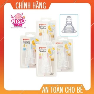 Núm vú cổ hẹp PIGEON Silicone siêu mềm VĨ 2 cái SIZE S,M,L,Y, LL