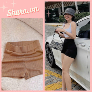 Quần Đùi Tăm Body Cạp Cao Siêu Tôn vòng Ba Shara SR813 Quần Sooc Nữ Nhiều Màu Basic Cực Dễ Phối Đồ