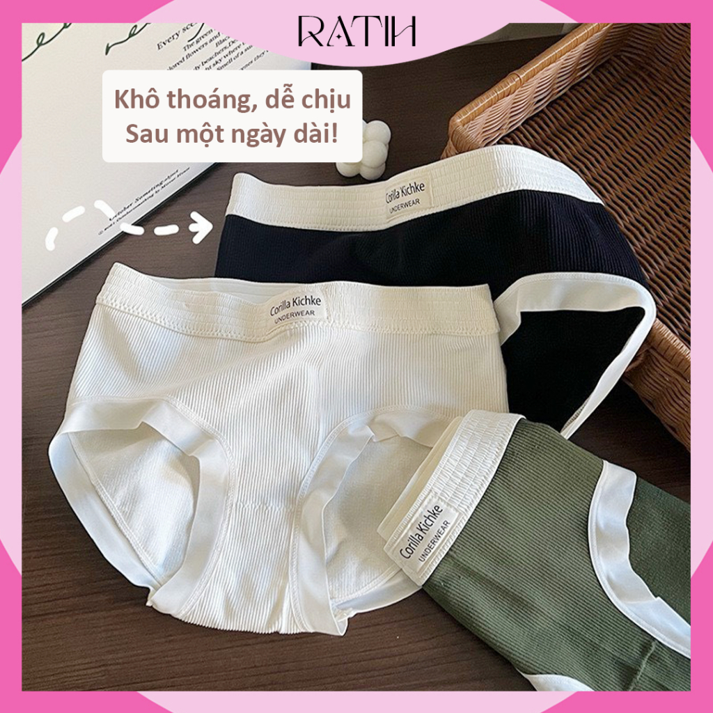 Quần lót nữ Cotton kháng khuẩn cao cấp kẻ sọc dễ thương cạp vừa tôn dáng
