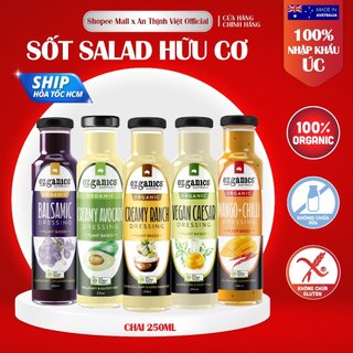 Sốt Salad Hữu Cơ Ozganics 250g Nhập Khẩu Dành Cho Người Ăn Chay, Healthy, Eat Clean