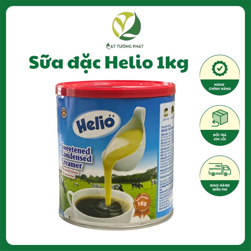 Sữa đặc có đường Helio 1kg nắp giật, Kem đặc có đường Helio