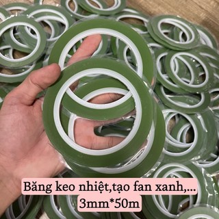 Băng keo Tạo fan xanh 3mm*50m,băng keo nhiệt giúp tạo fan volmue_mi fan_tao fan_dung cu noi mi_Thúy Hà