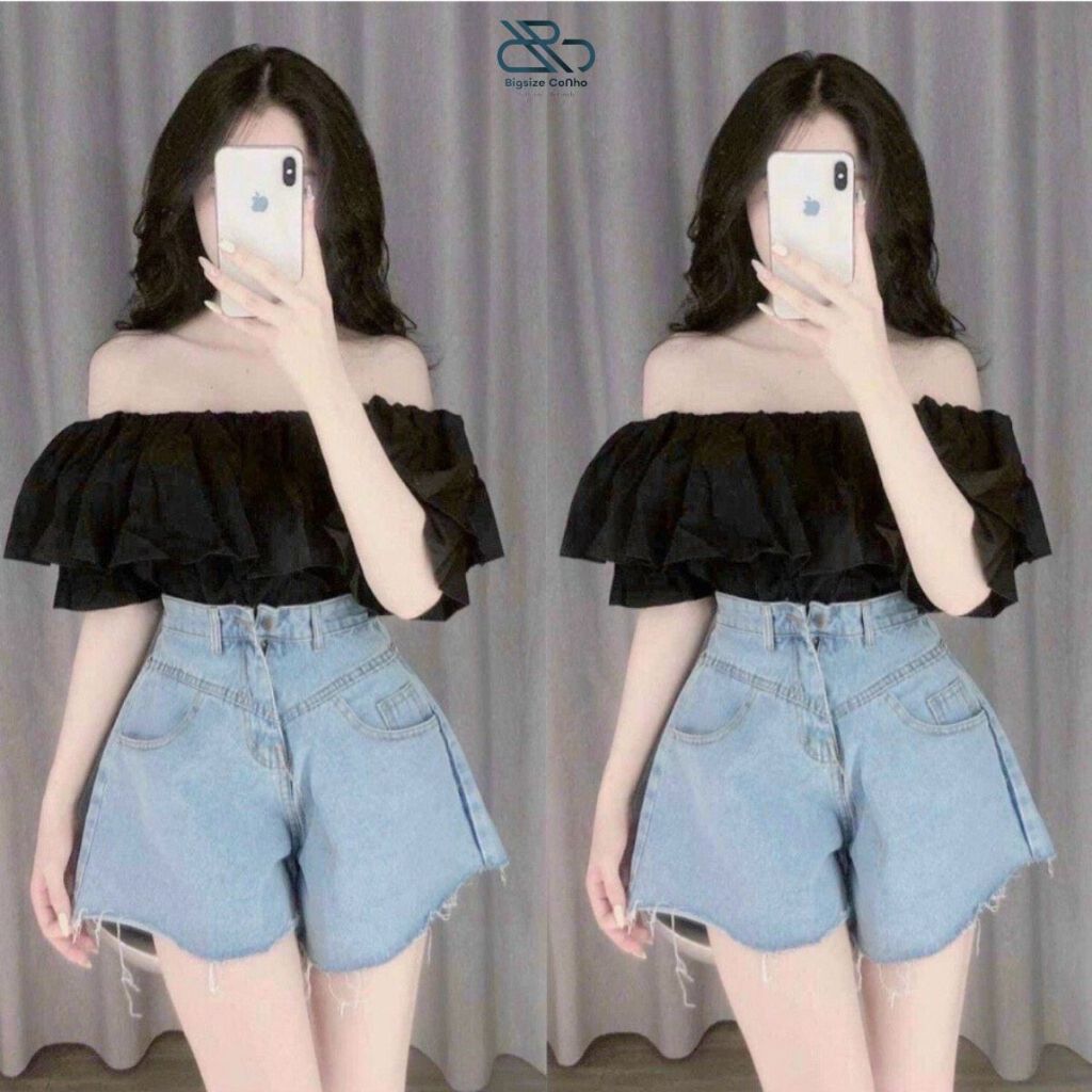Quần Đùi Bigsize Cô Nhỏ,Quần Short Jeans Big Size Dáng Chữ A Lên Phom Tôn Dáng Che Bụng Mã J5