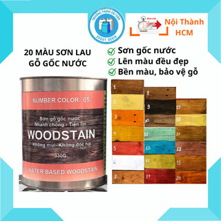  Bảng Màu Sơn Lau Gỗ Gốc Nước 20 Màu 300g  300ml  Lên Màu Đẹp Như Hình - Trường Thịnh Sài Gòn 