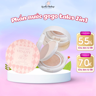 Cushion phấn nước phấn phủ 2 in 1 Gogotales che phủ làm sáng da tự nhiên kiềm dầu kháng nước tiện lợi UYNCHAN