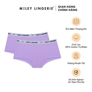 Bộ 2 Quần Lót Nữ Cotton Boy Short Lưng Logo Miley Lingerie