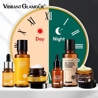 VIBRANT GLAMOUR Bộ Nước Hoa Hồng Kem Retinol Vitamin C Chống Lão Hóa Làm Trắng Da Dưỡng Ẩm Chống Nhăn