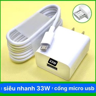 Bộ sạc siêu nhanh 33w vivo y1s y19 y20 v20 y50 u10 y30 y20s 5v-2a, 9v-2a micro usb