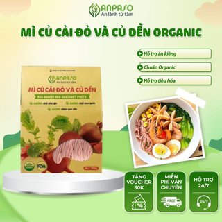 Mì Củ Cải Đỏ Và Củ Dền Organic Anpaso - Mỳ Chay Hữu Cơ Giúp Giảm Cân Ăn - Mì Chay Eat Clean Không Chiên Dầu 120g