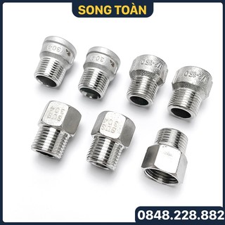 Nối ren trong ren ngoài inox 304, nơ thu ren inox phi 21 inox sus 304