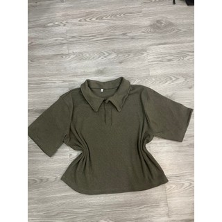 COMBO 2 áo polo croptop chất thun gân nữ bigsize - A59