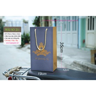 25 cái - Túi giấy đựng rượu đựng quà tặng tết trái cây hộp chivas 2 chai rượu vang - Túi 21 Xanh