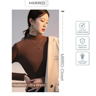 Áo giữ nhiệt Heattech MIRRO tay dài cổ cao chất liệu lông cừu siêu ấm cho nữ size 45kg-70kg