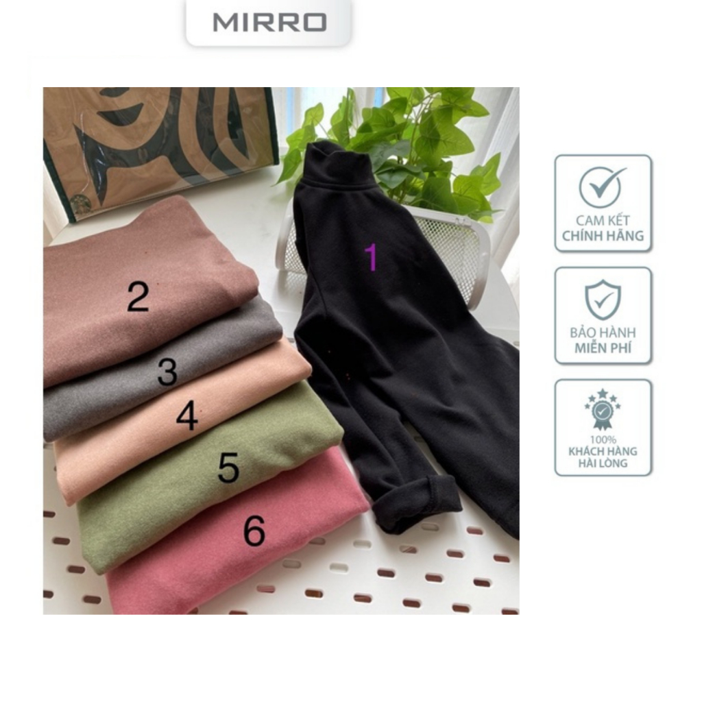 Áo giữ nhiệt Heattech lông cừu Ultra Warm MIRRO tay dài cổ cao cho bé trai bé gái size từ 12kg-40kg