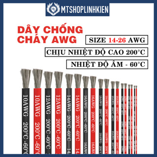 Dây điện awg vỏ silicon chống cháy chịu nhiệt cao chịu tải cao (1 mét)