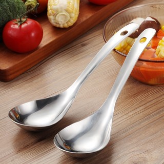 Bộ muôi nhà bếp, muôi múc canh, vá chan canh, môi thủng ăn lẩu bằng inox không gỉ cán dài sáng bóng