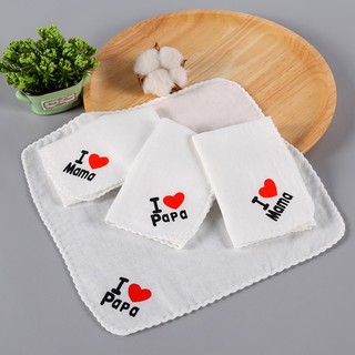 Túi 10 khăn sữa Jasmine Baby hoạ tiết i love papa ma ma cho bé