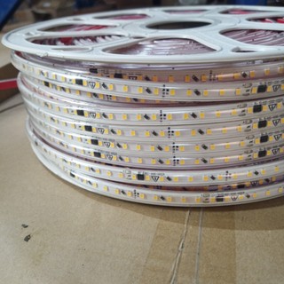 Đèn Led 2835 220V Có Keo Dán Sẵn,Dây Đèn 2835 Dính 2 Mặt Sáng Trắng,Vàng Chống Nước Trang Trí Tủ Kệ