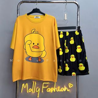 Đồ bộ hoạt hình ❤️ Bộ mặc nhà form rộng Unisex VỊT VÀNG nam nữ Freesize Molly Fashion