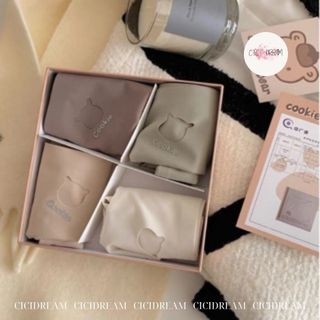 Set 4 quần lót nữ chấy su gấu COOKIE Full hộp , Quần lót nữ tàng hình thoáng khi không viền gấu COOKIE
