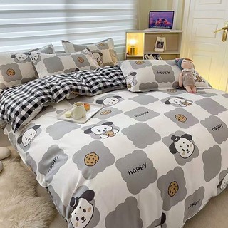 Bộ chăn ga, coton poly Emmibedding họa tiết tổng hợp xinh xắn Chăn ga Hàn Quốc đủ size miễn phí bo chun