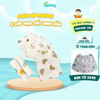  Khăn Xô Sữa Muslin Cho Bé Sơ Sinh 2 Lớp Cao Cấp BAFABY 330