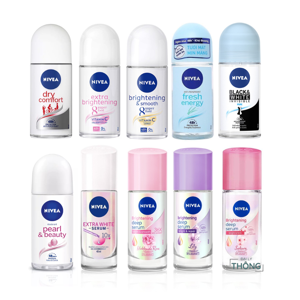 Lăn khử mùi nữ Nivea Serum 48h Lăn Ngăn Mùi Nivea Lily Lăn nách nữ Nivea Hồng Hokkaido Sakura 10x ng