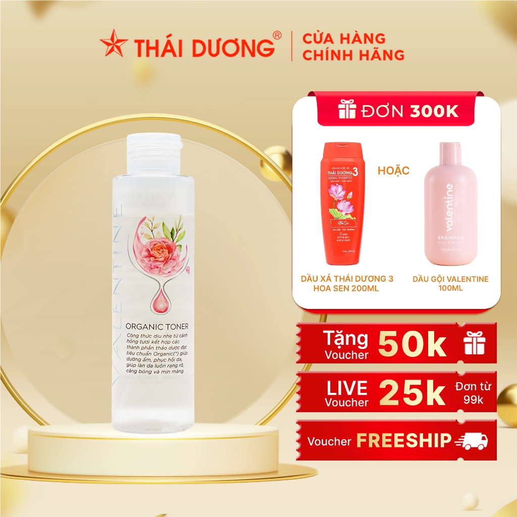 Nước hoa hồng (Valentine Organic Toner) 150ml - Sao Thái Dương