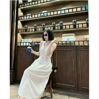 Đầm linen dây tết lưng