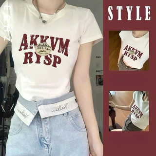 ÁO CROPTOP KIỂU IN CHỮ ĐỎ NHẸ NHÀNG TINH TẾ   BOOBG STORE CRAKK HT
