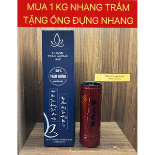Nhang trầm hương tự nhiên và ống đựng nhang.