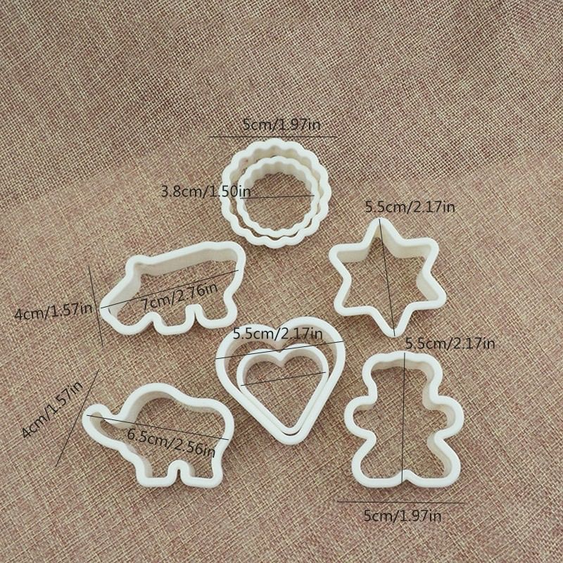 Bộ 6 cutter nhựa nhấn cookies