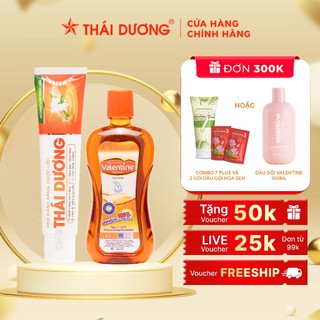 Bộ chăm sóc răng miệng toàn diện - Kem đánh răng Thái Dương 150g & Nước súc miệng Valentine 500ml