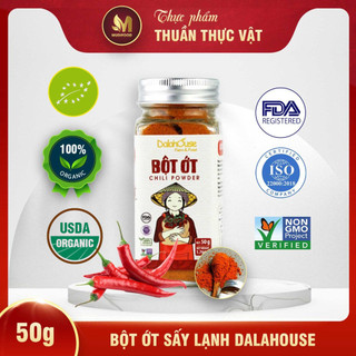 Bột ớt sấy lạnh dalahouse 50 gram, bột gia vị hữu cơ nguyên chất công nghệ tiêu chuẩn châu âu