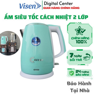 Ấm siêu tốc Gesun KTS- 558 dung tích 1.8l, cách nhiệt 2 lớp cảm biến tự ngắt, công suất 1500W bảo hành 5 năm - Visen