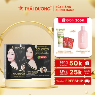 Bột nhuộm tóc dược liệu màu đen Sao Thái Dương hộp 5 gói - Sao Thái Dương