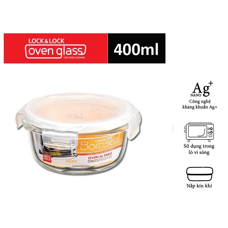 Hộp thủy tinh chịu nhiệt Lock&Lock LLG822 400ml
