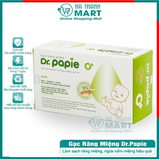 Gạc răng miệng Dr Papie sạch miệng hết miệng nấm ngừa sâu răng cho bé (Hộp 30 gói)