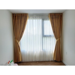 Rèm voan trắng trang trí kích thước rộng 4m x cao 3m móc Rido