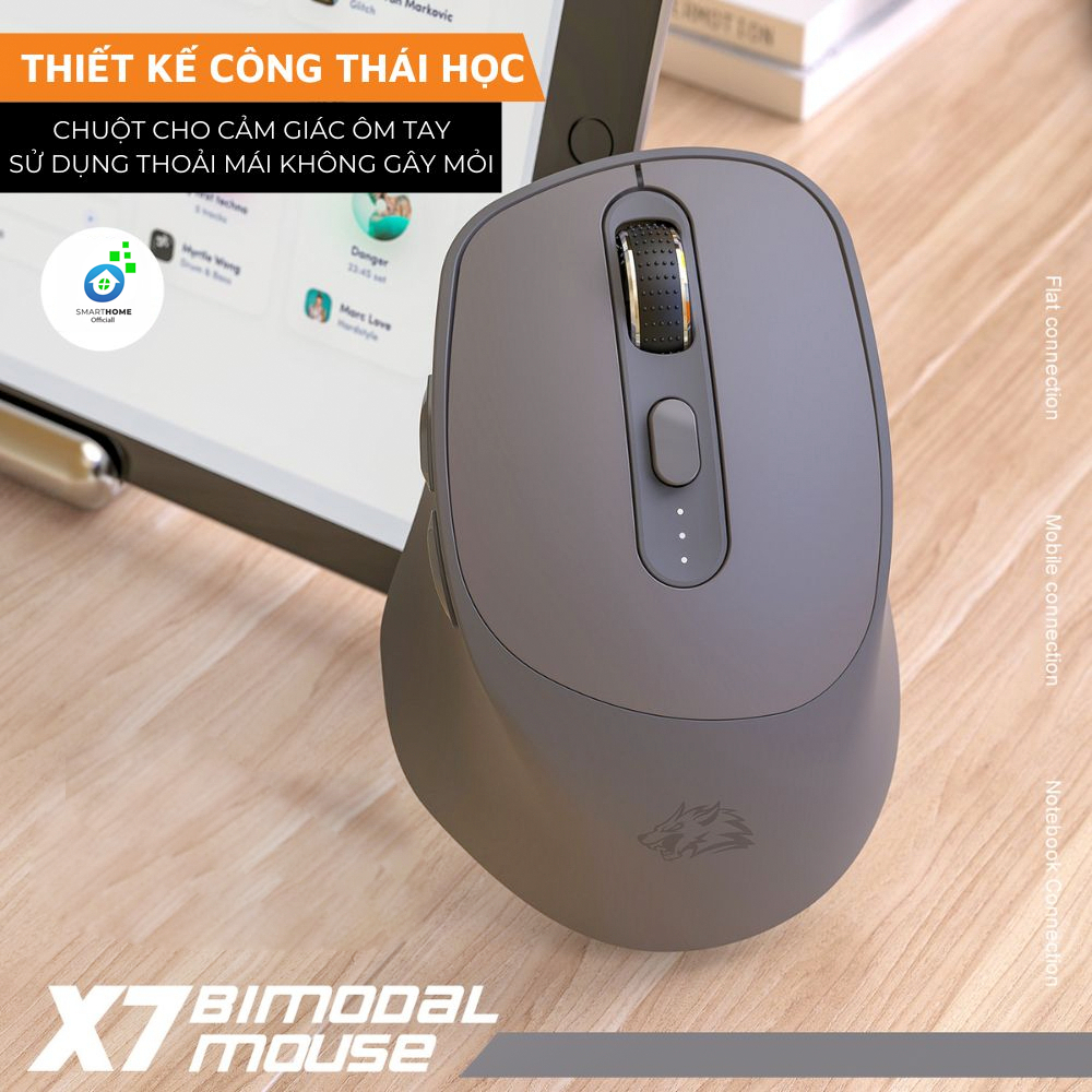 Chuột Không Dây Máy Tính Bluetooth X7 Wireless Pin Sạc Kết Nối 2 Chế Độ Cho Mọi Thiết Bị Máy Tính, Laptop có Bảo Hành | BigBuy360 - bigbuy360.vn