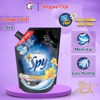 COMBO 2 túi nước giặt xả SPY Deep Clean Plus 2,6kg khử mùi diệt khuẩn hương nước hoa Pháp lưu hương dài lâu