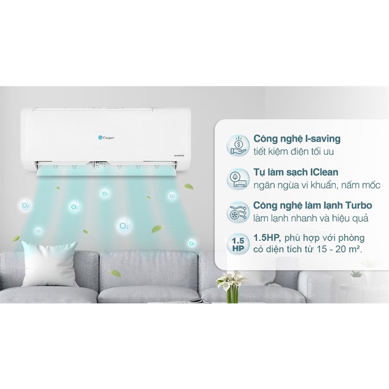 Máy Lạnh Casper Inverter 1.5 Hp TC-12IS36 2024